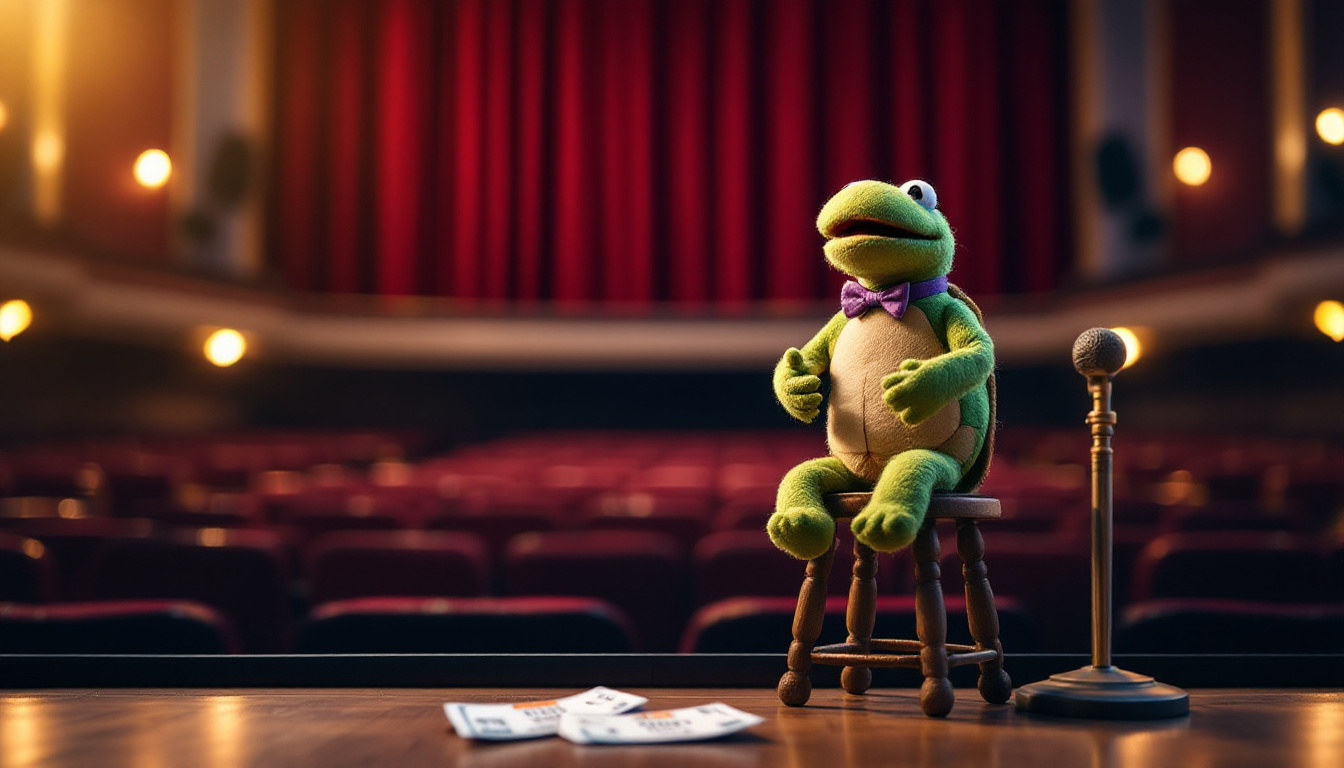 Bühne mit Puppe und Tickets als Symbolbild für die Tour von Sascha Grammel